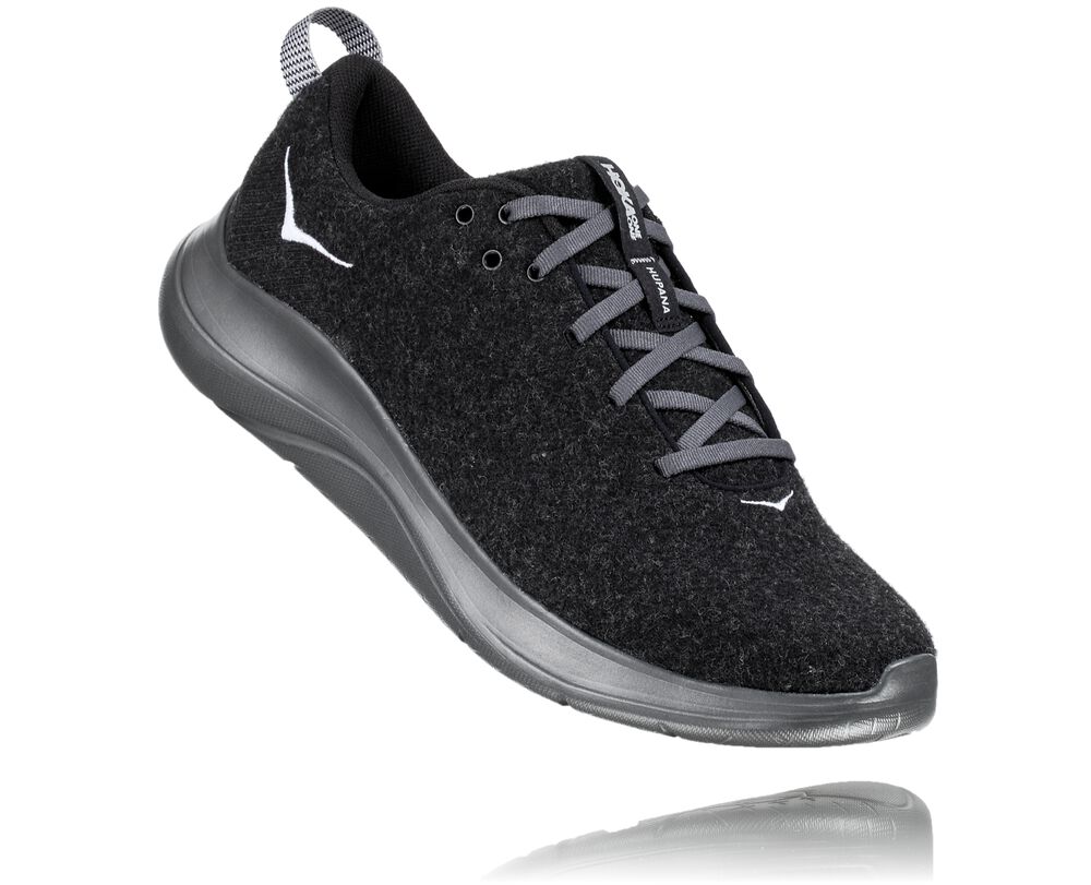 Hoka One One Hupana Flow Wool Gymskor Herr Svarta/MörkGrå - SE-8763094